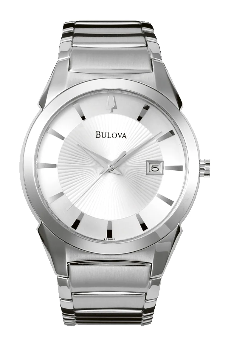 Bulova Watches Men's Stainless Steel Bracelet Watch, Silver Dial