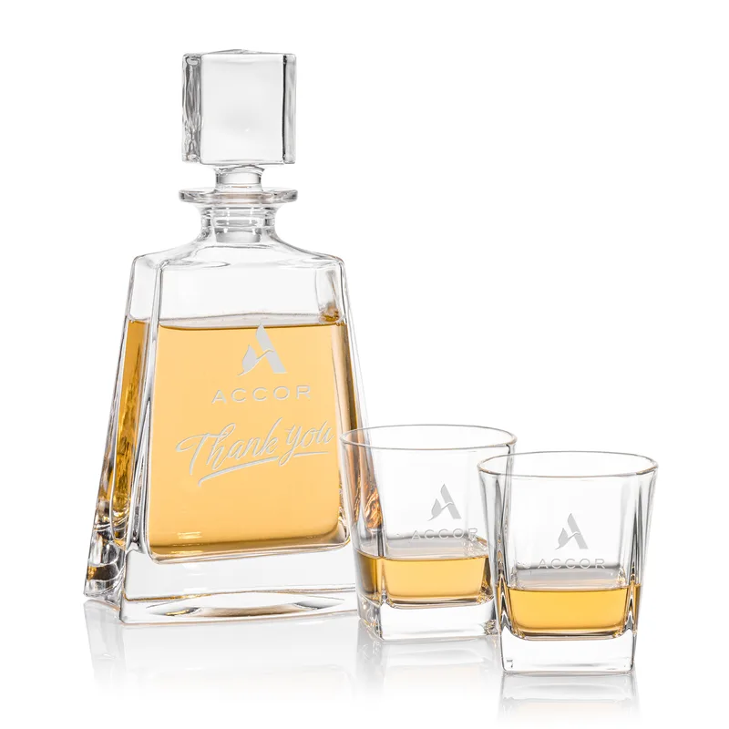 Decanter Set, Deep Etch, Decanter & 2 OTR