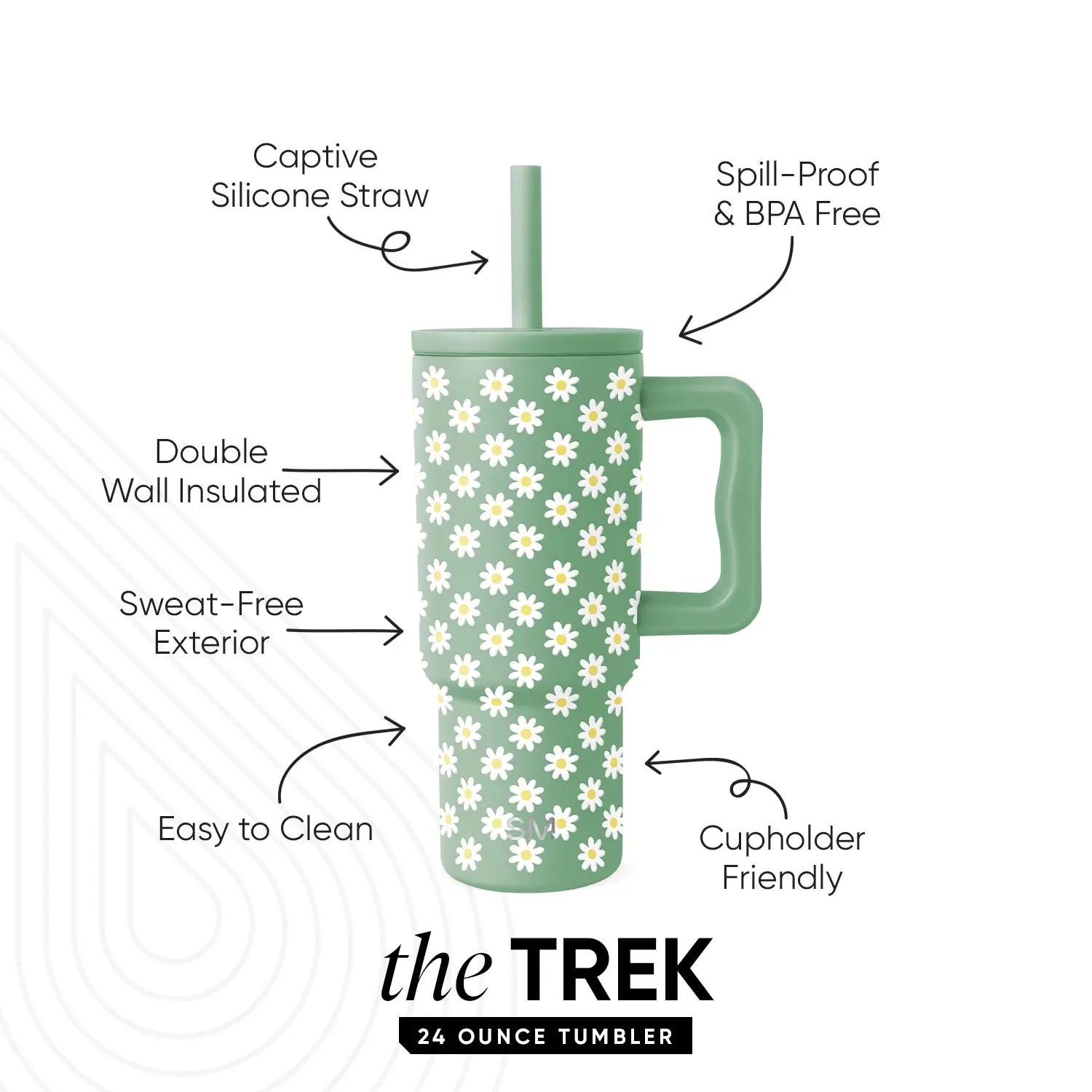 24 oz Simple Modern® Stainless Steel Double-Walled Insulated Trek Kids Tumbler w/ Silicone Straw Lid view 3