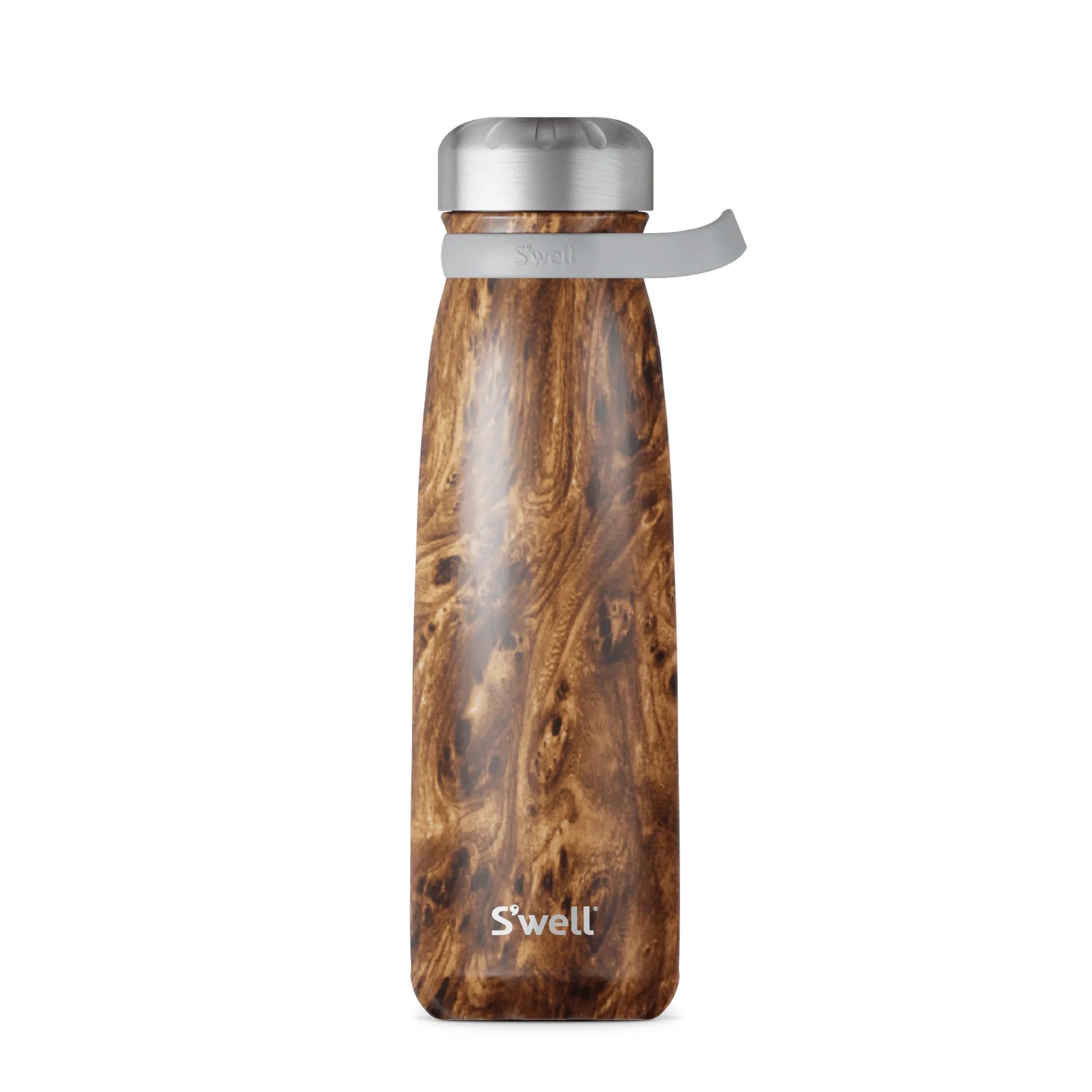 S well 40 Oz. Stainless Steel Teakwood Traveler Bottle