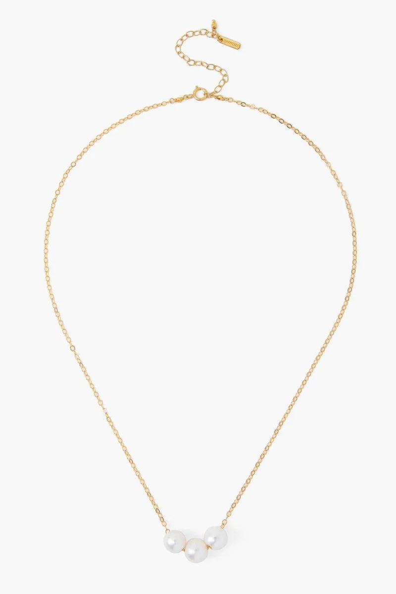 Chan Luu White Floating Pearl Necklace