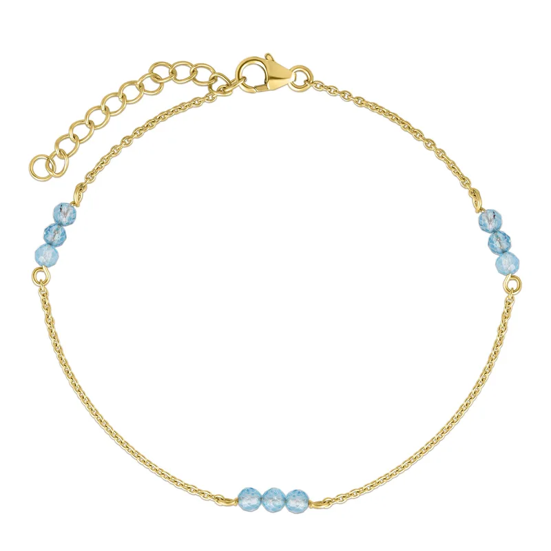 Jilco Inc Blue Topaz Station Bracelet