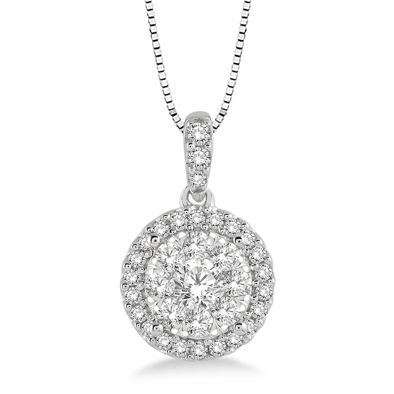 Jilco Inc Diamond Cluster Necklace - White Gold