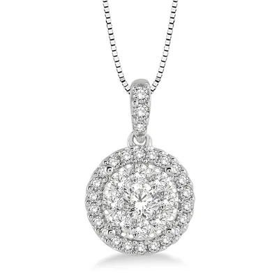 Jilco Inc Diamond Cluster Necklace - White Gold