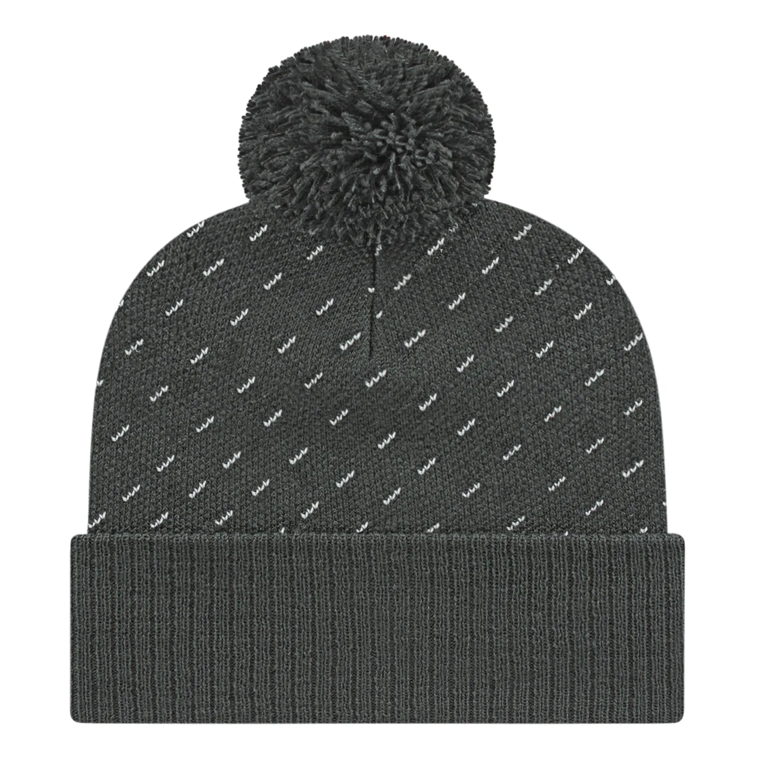 Diagonal Dash Knit Cap With Ribbed Cuff view 4