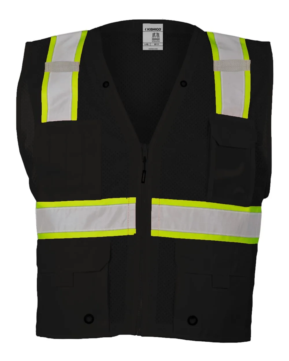 Kishigo® Unisex EV Series® Enhanced Visibility Multi-Pocket Mesh Vest view 3