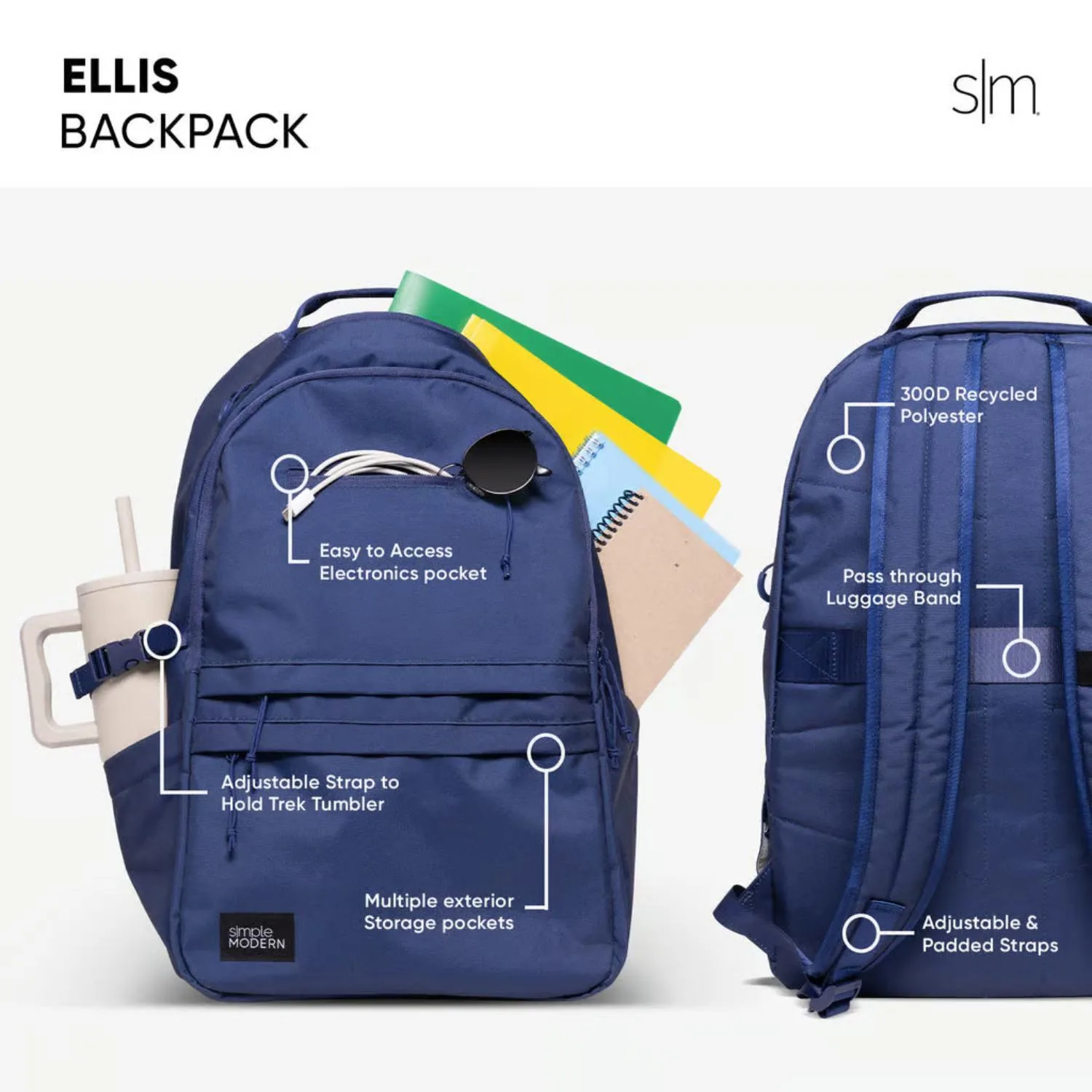 Simple Modern® Recycled 25L Ellis 16" Laptop Backpack view 3