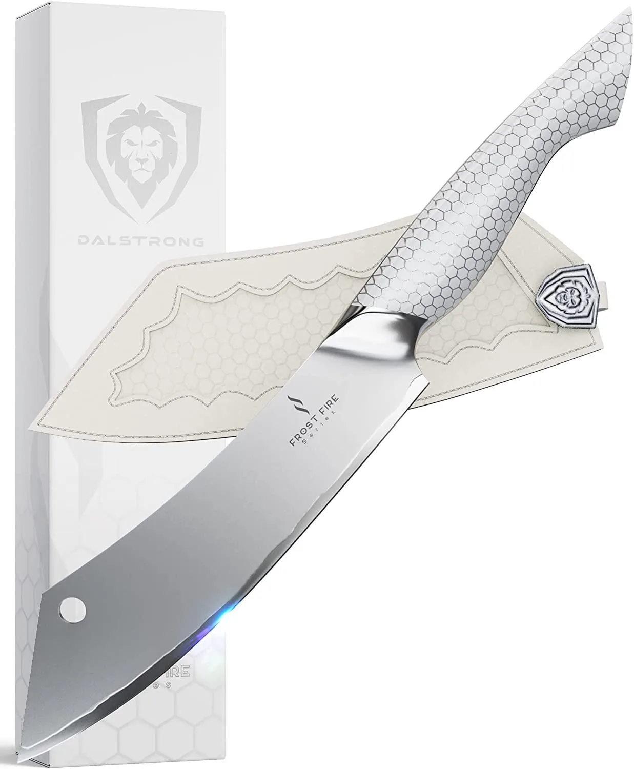 Dalstrong 8" Chef - Cleaver Hybrid Knife - Frost Fire Series - Leather Sheath - Nsf Certified