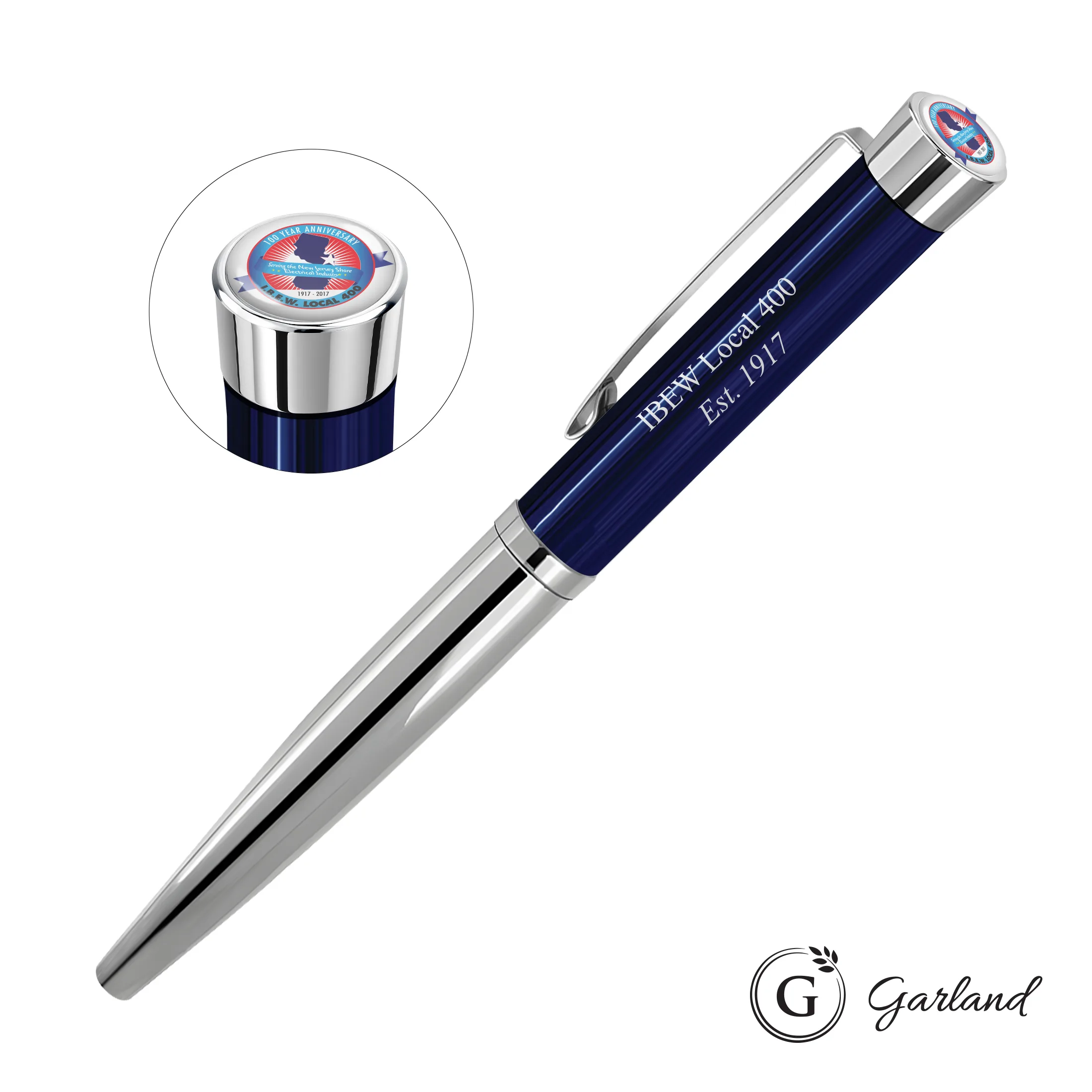 Custom, Felt Tip, Chrome, Navy Blue / Chrome