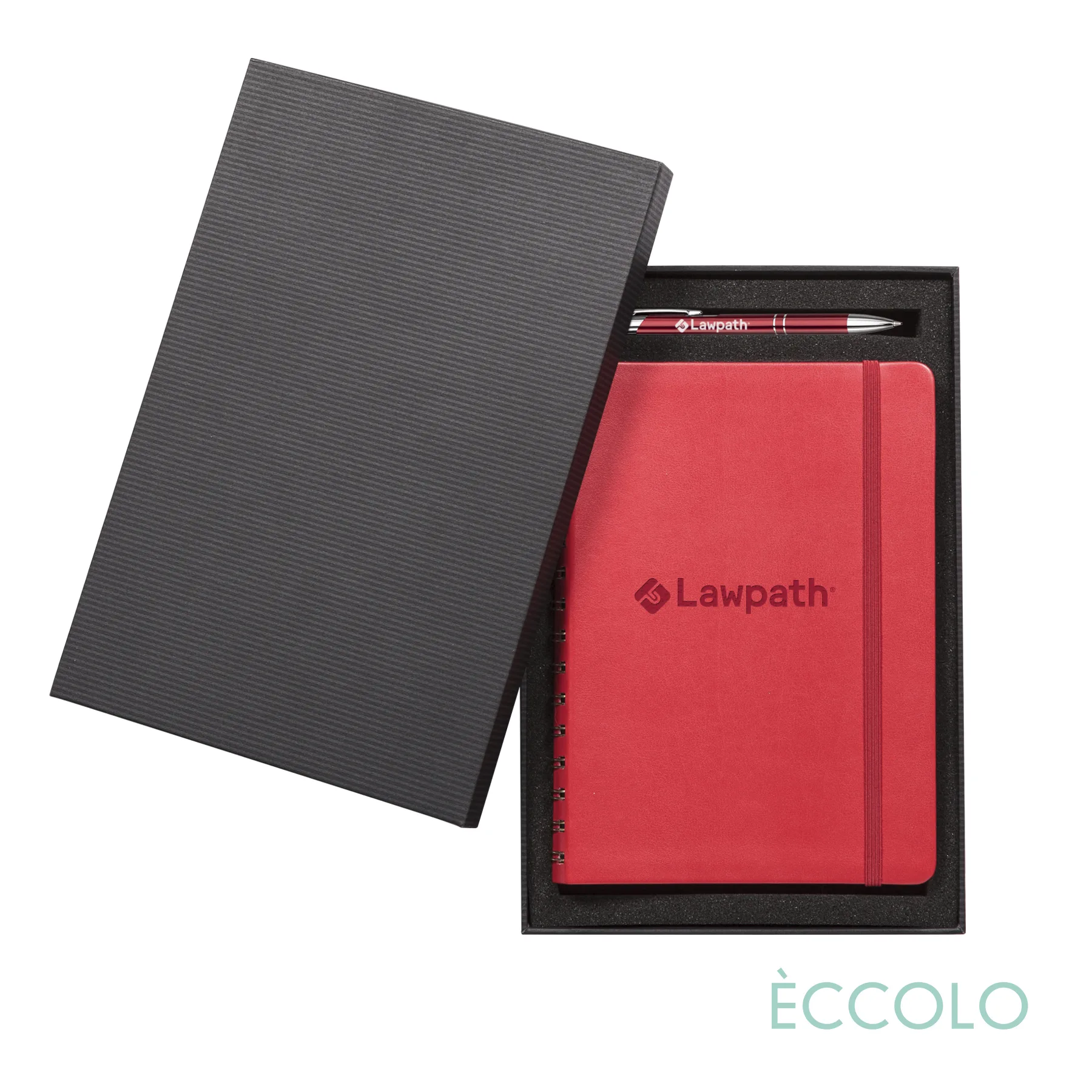 Journal & Clicker Pen Gift Set, Red PMS 2348c / Red
