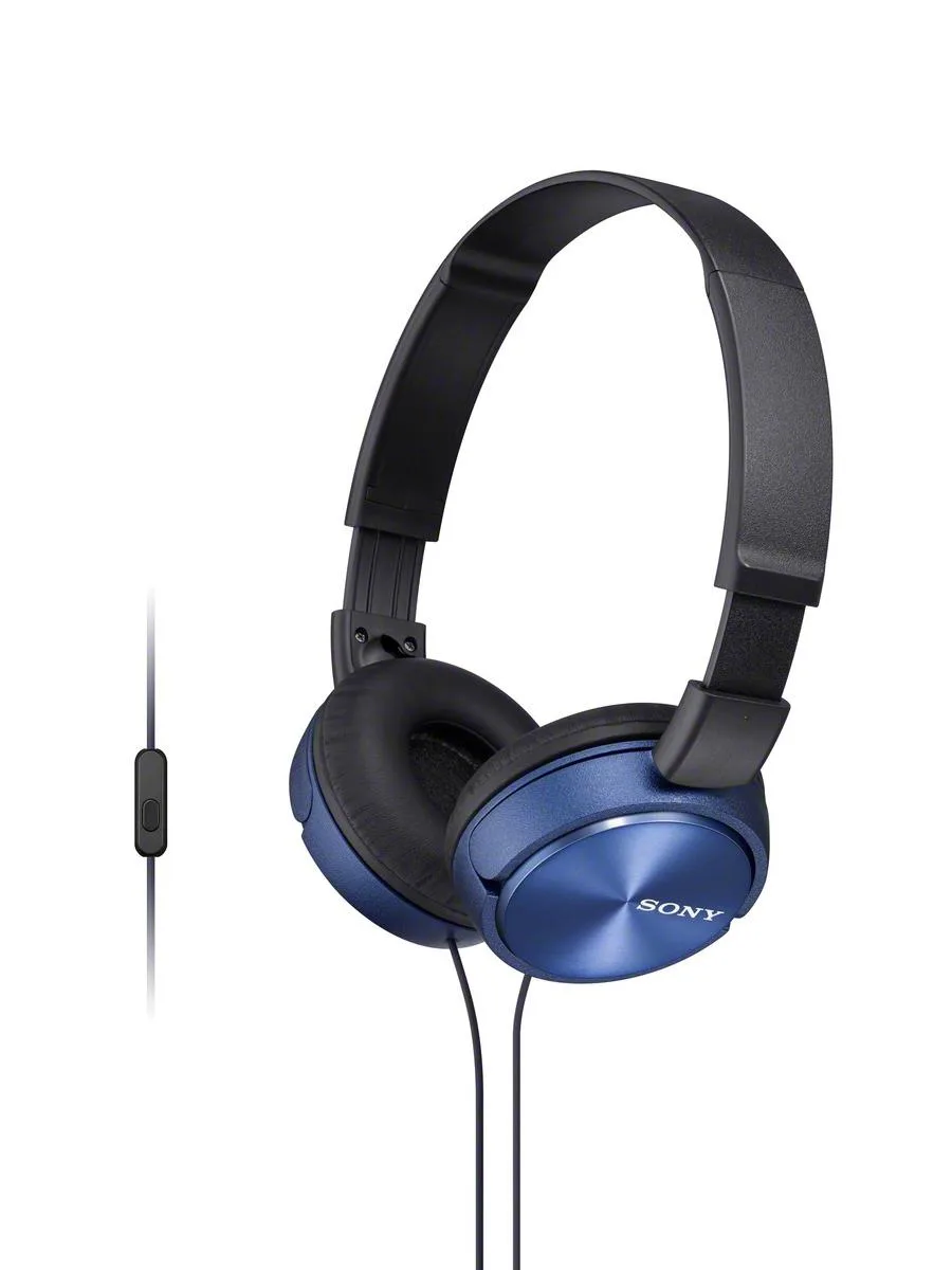 Sony Full Size Stereo Headphones W/ In-Line Mic Blue