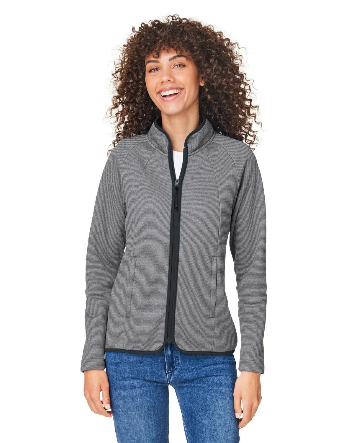 CORE365™ Women's Venture Heathered Stripe Full-Zip Jacket