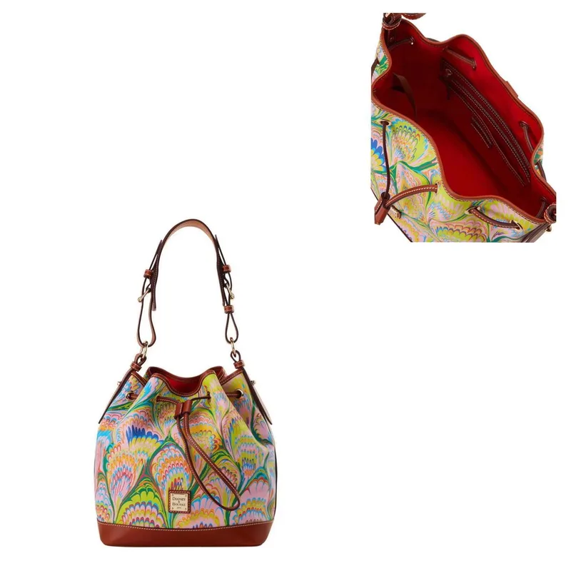 Dooney & Bourke Pink Plumes Drawstring