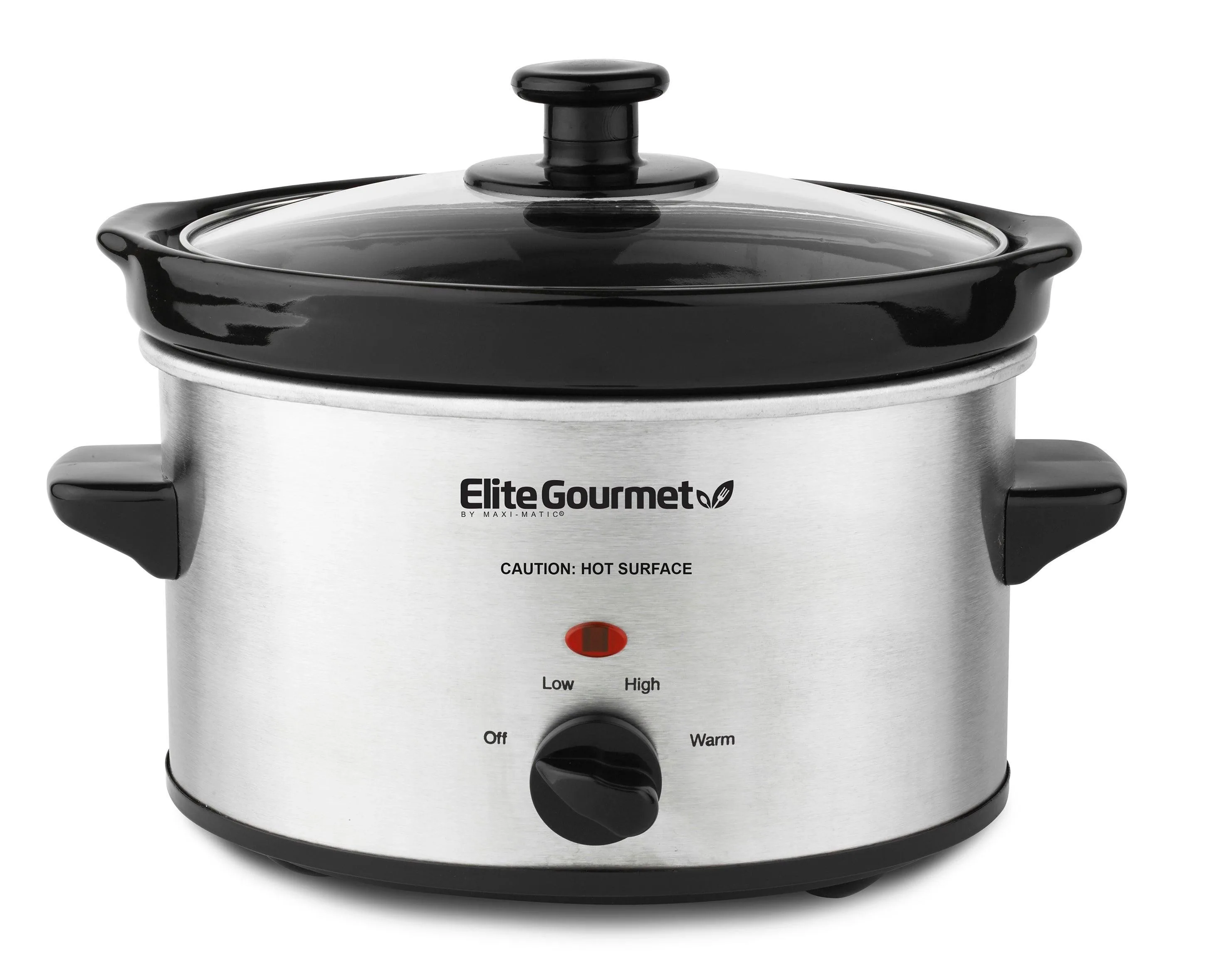 Elite Gourmet 2Qt Stainless Steel Slow Cooker