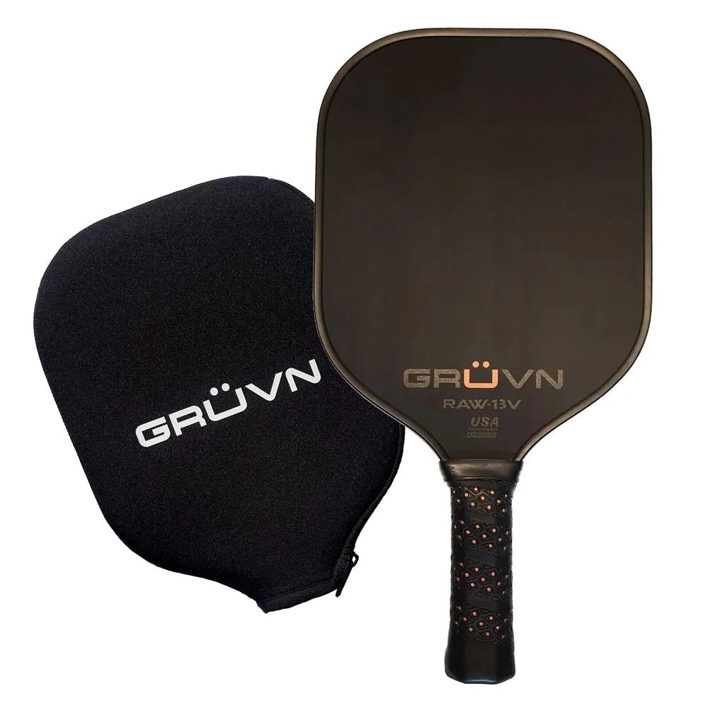 GRUVN Raw-13V Pickleball Paddle Size 15.5'' - Black/Orange