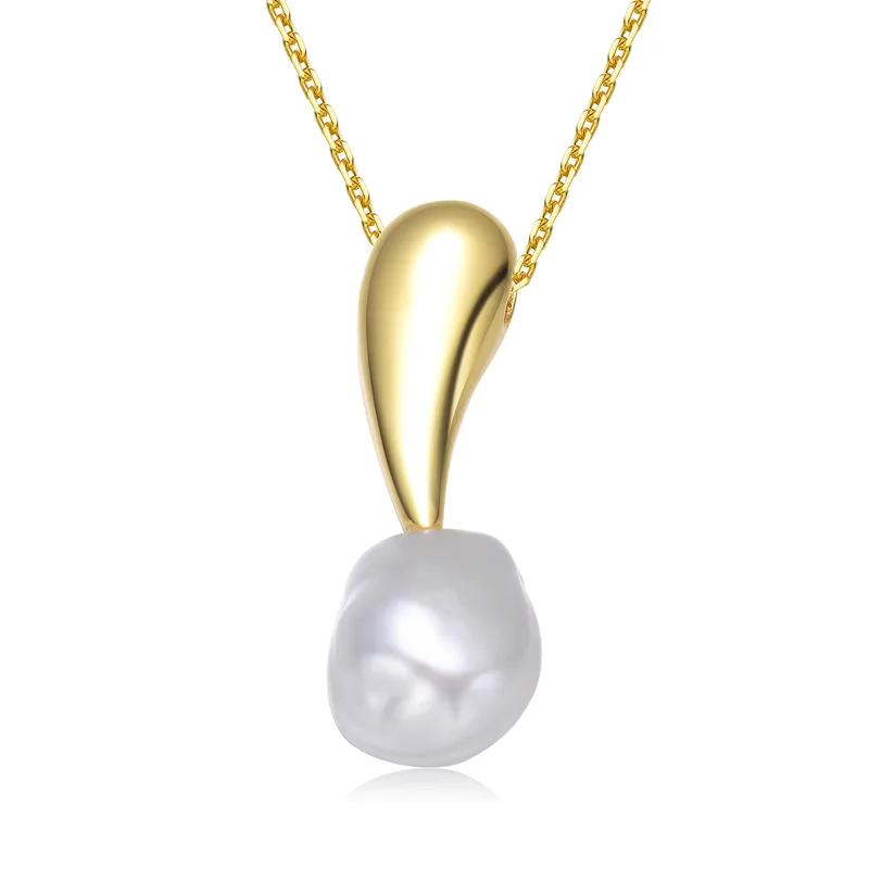 GENEVIVE Gold Plated Pearl Drop Necklace Size 16"
