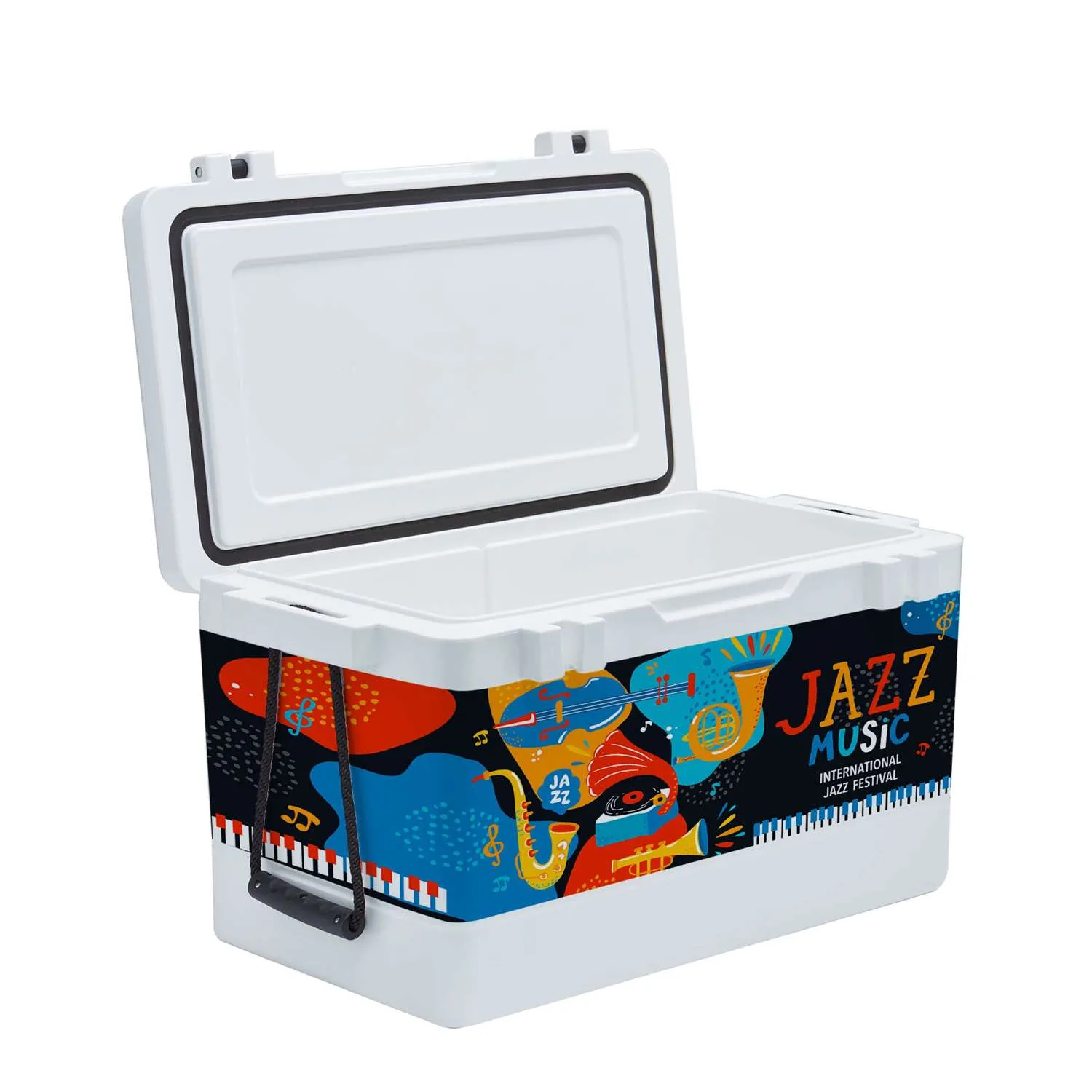 54QT Rotomolded Cooler, Wrap with 1 Lid Decal view 4