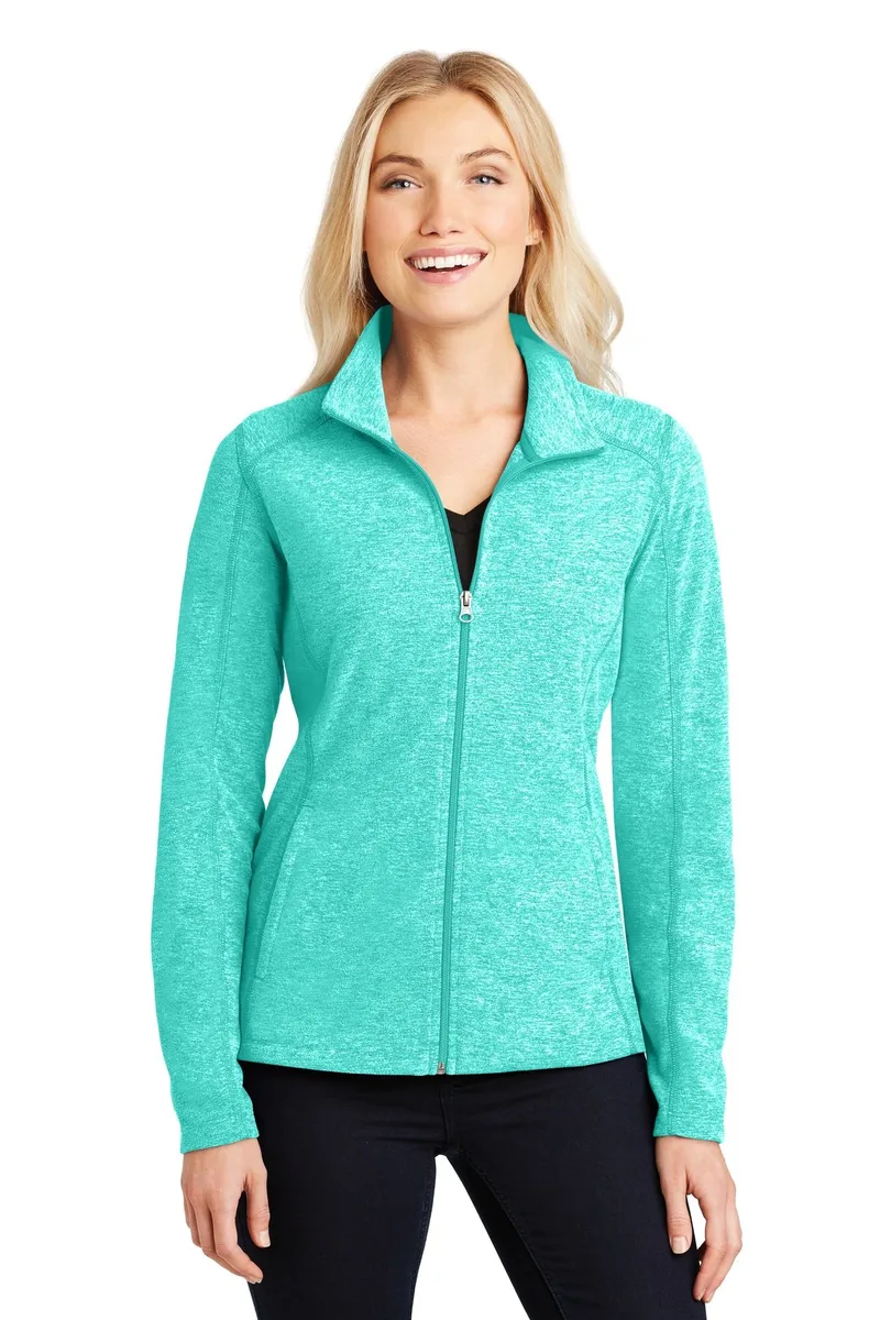 Port Authority® Women's Heather Microfleece Full-Zip Jacket. view 6