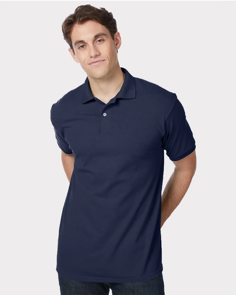 Hanes® Men's EcoSmart® Jersey Polo Shirt view 2