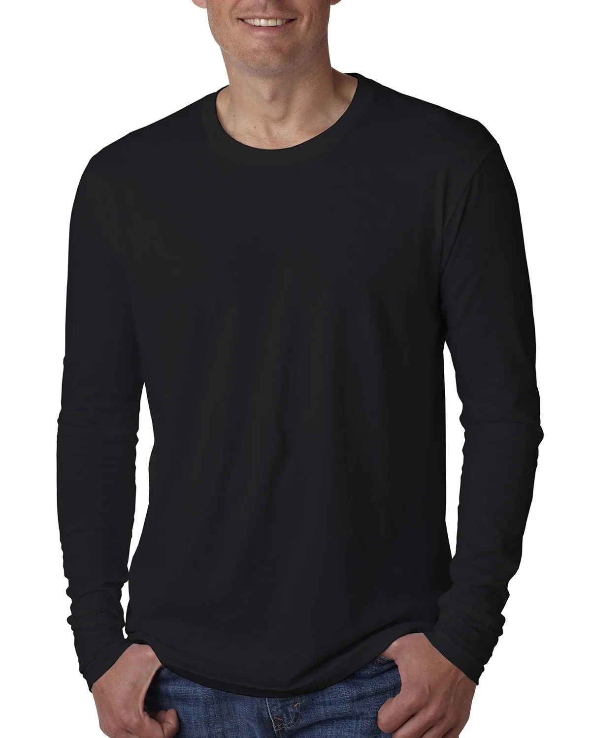 NEXT LEVEL APPAREL Men's Cotton Long-Sleeve Crew