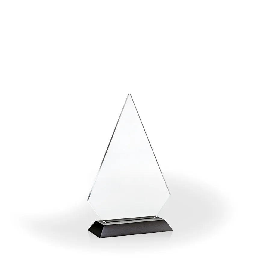 Brilliant Diamond Award with Black Wood Base, Medium - Engraved view 2