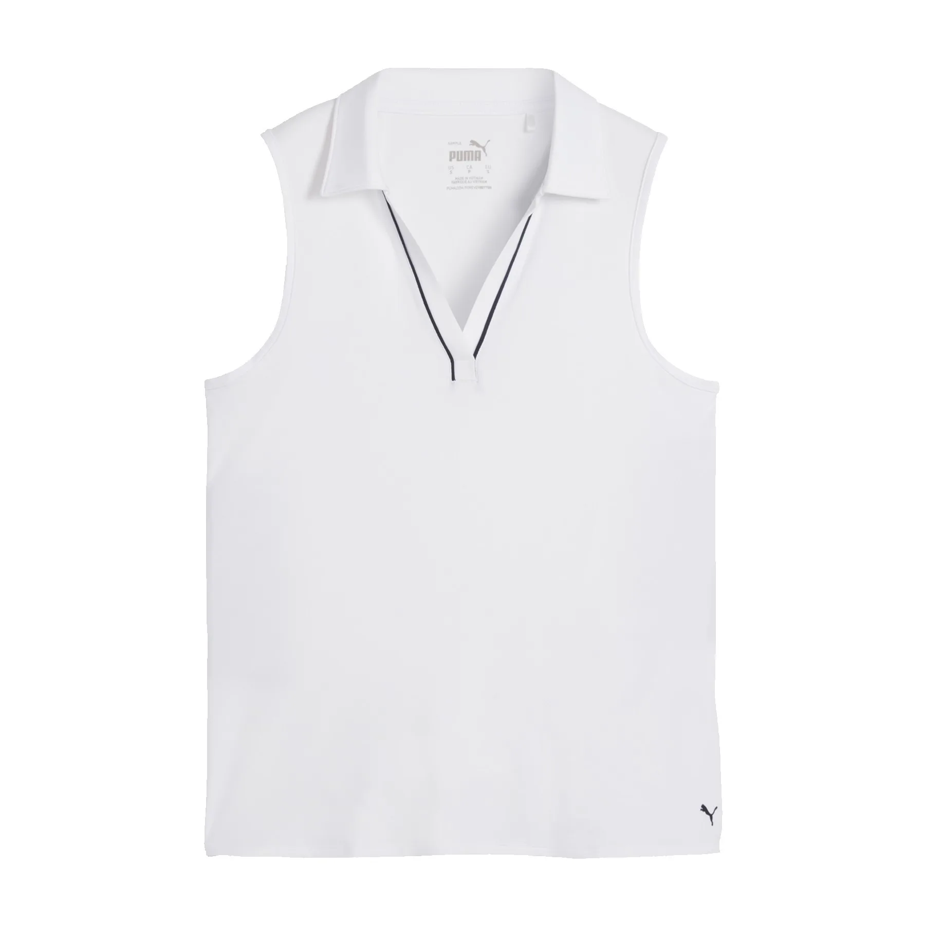 Puma Women's CLOUDSPUN Piped Golf Polo - White Glow