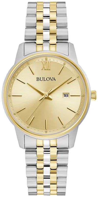 Bulova Watches Corporate Exclusive, Classic Ladies' Watch, Two Tone Gold w/Champagne Dial