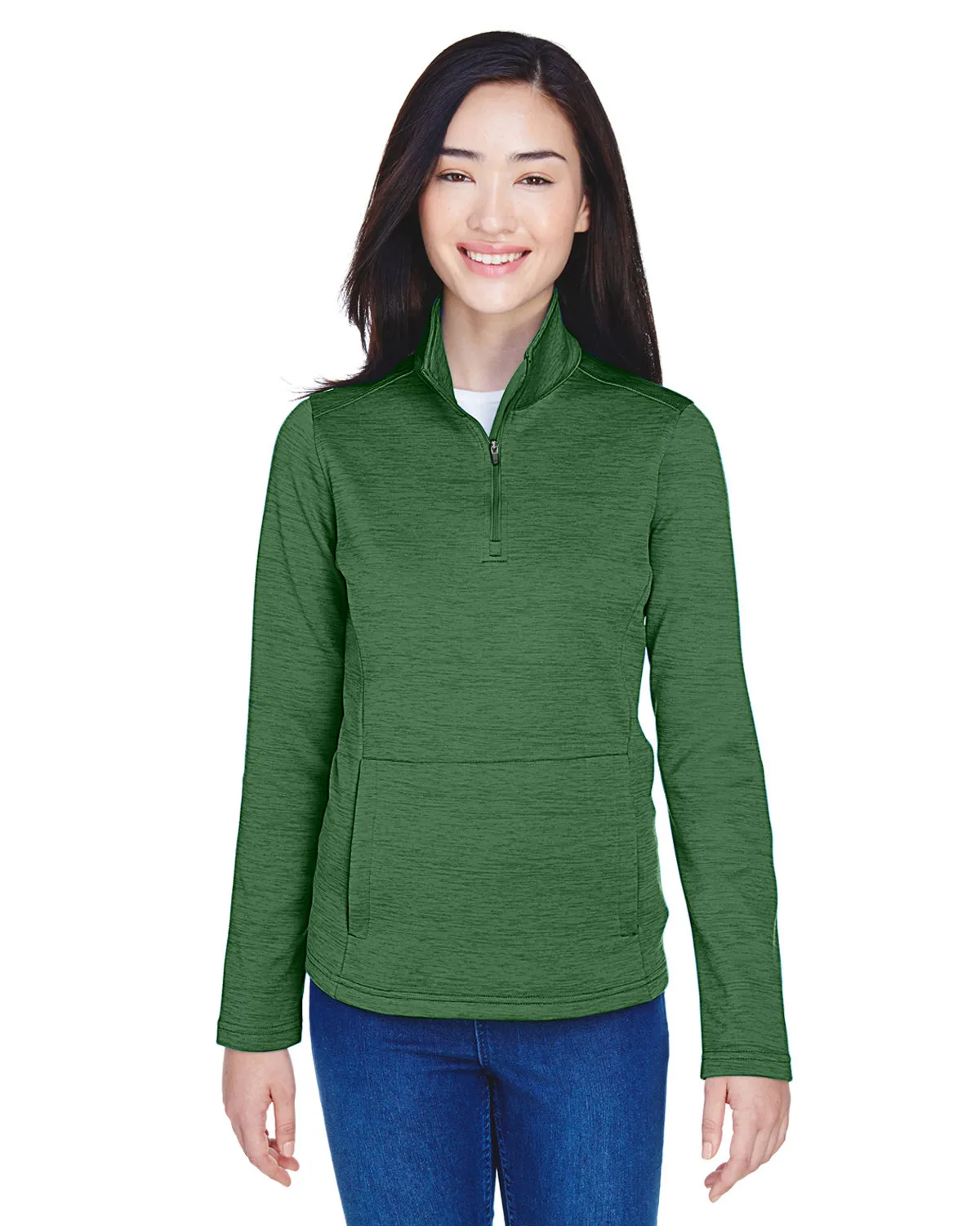 Devon and Jones Ladies' Newbury Mélange Fleece Quarter-Zip view 3