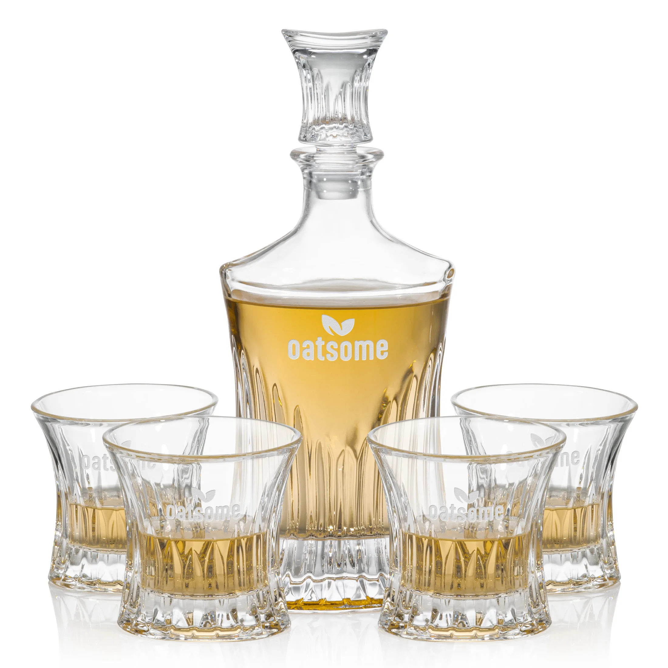 Decanter Set, Deep Etch, Decanter & 4 OTR