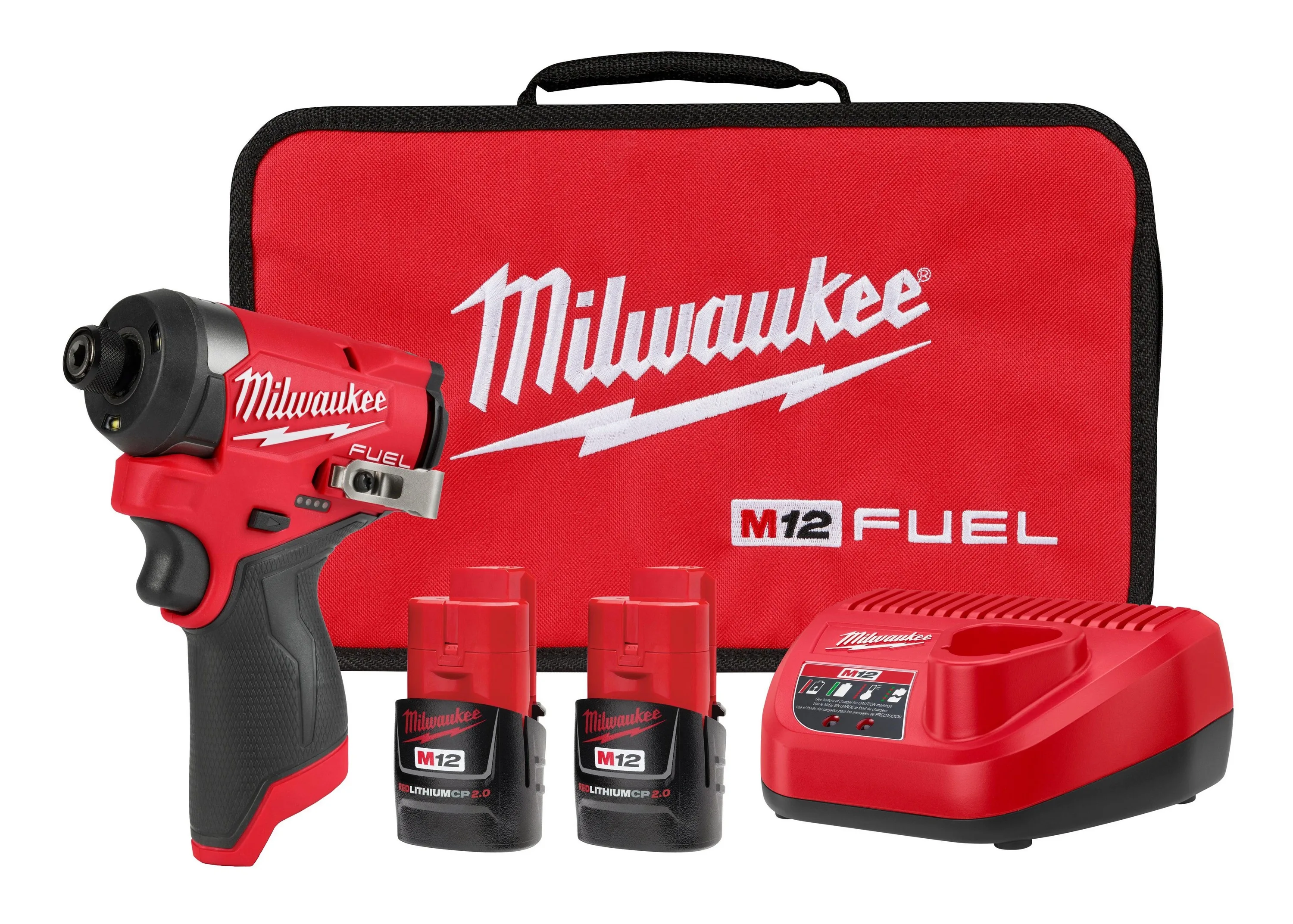 Milwaukee M12 Fuel 1/4" Hex Impact Driver Kit W/ 2 Batteries