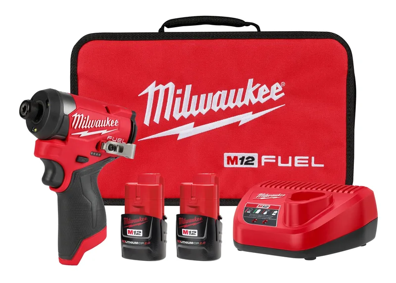 Milwaukee M12 Fuel 1/4" Hex Impact Driver Kit W/ 2 Batteries