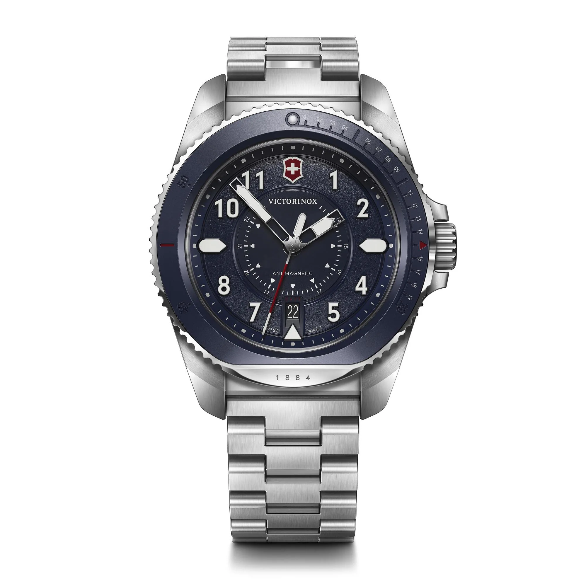 Victorinox Swiss Army Corporate Gifts Journey Ø43 Blue Bezel Dial Bracelet Watch
