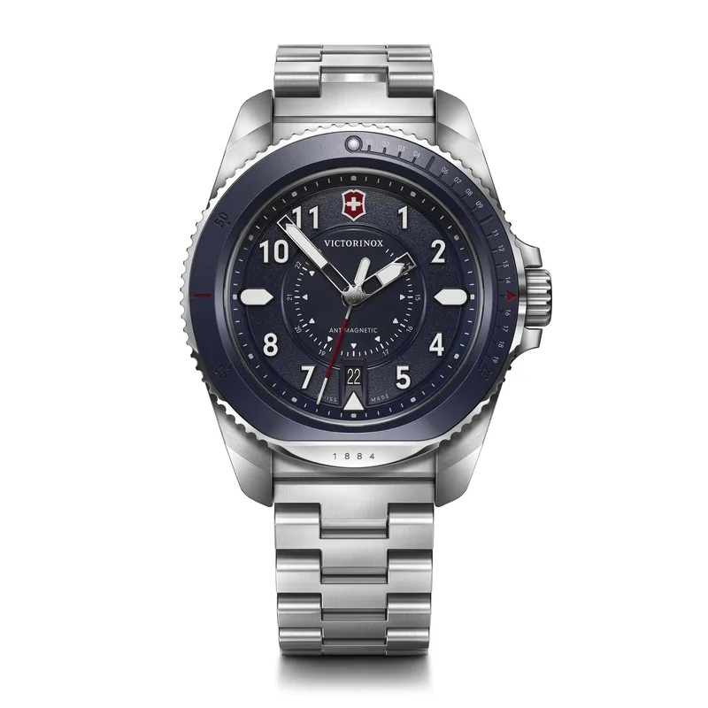 Victorinox Swiss Army Corporate Gifts Journey Ø43 Blue Bezel Dial Bracelet Watch