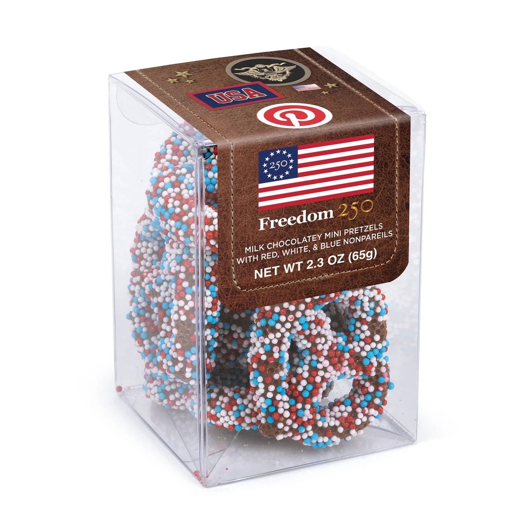Freedom250- Short Acetate-Patriotic Milk Chocolate Nonpareil Mini