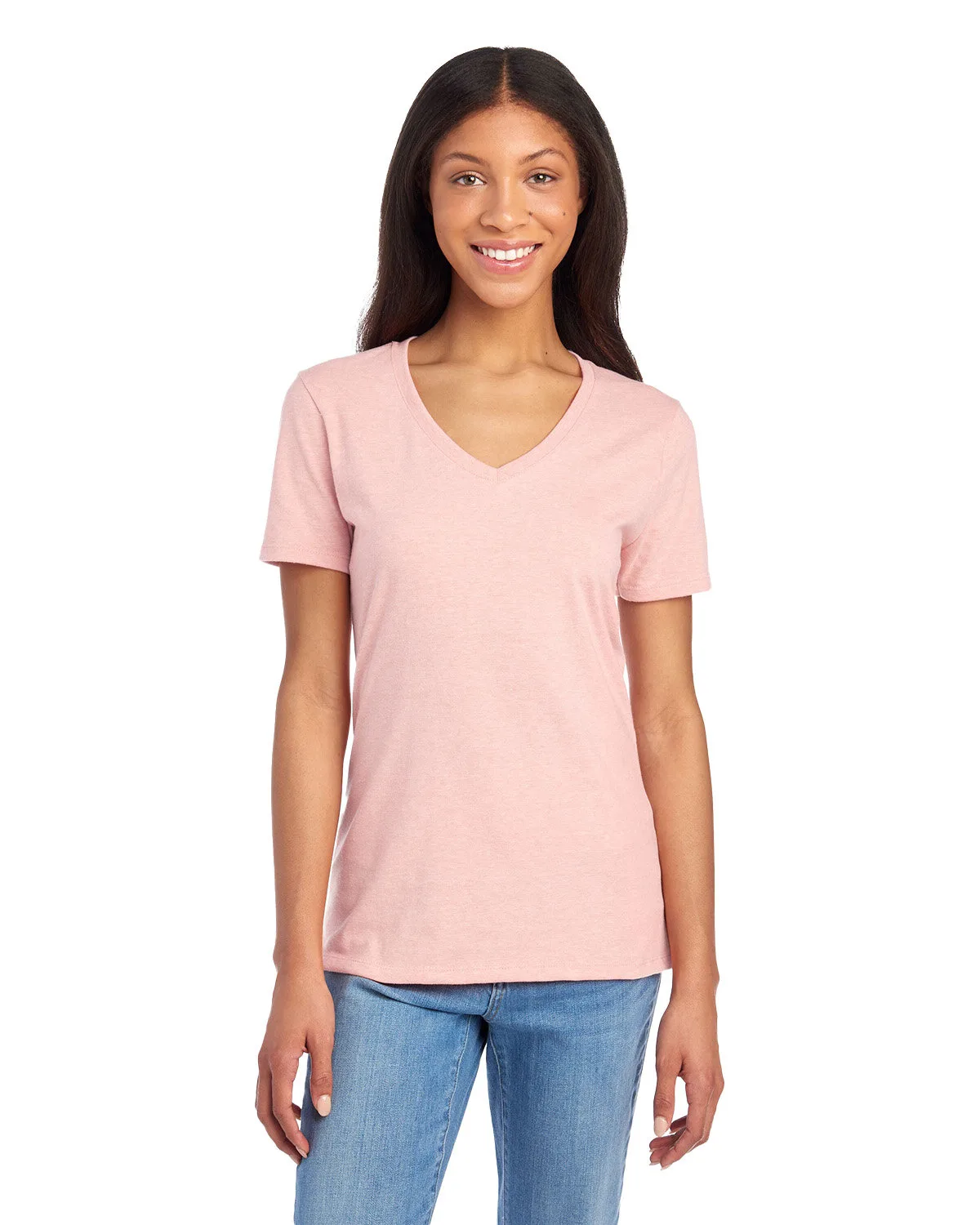 Jerzees Ladies' Premium Blend V-Neck T-Shirt view 2