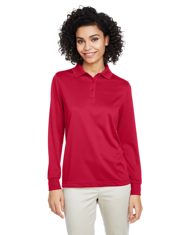 Harriton Women's Advantage Snag Protection Plus IL Long Sleeve Polo Shirt view 4