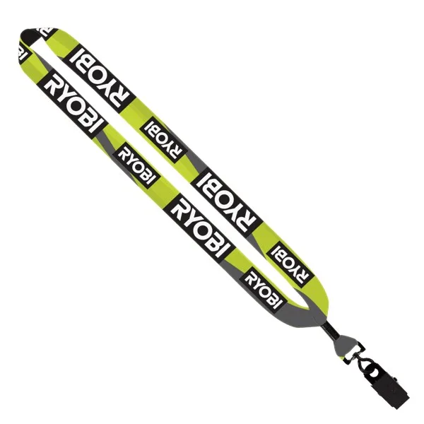 1" Dye Sublimated Lanyard with Metal Crimp & Metal Bulldog Clip view 4