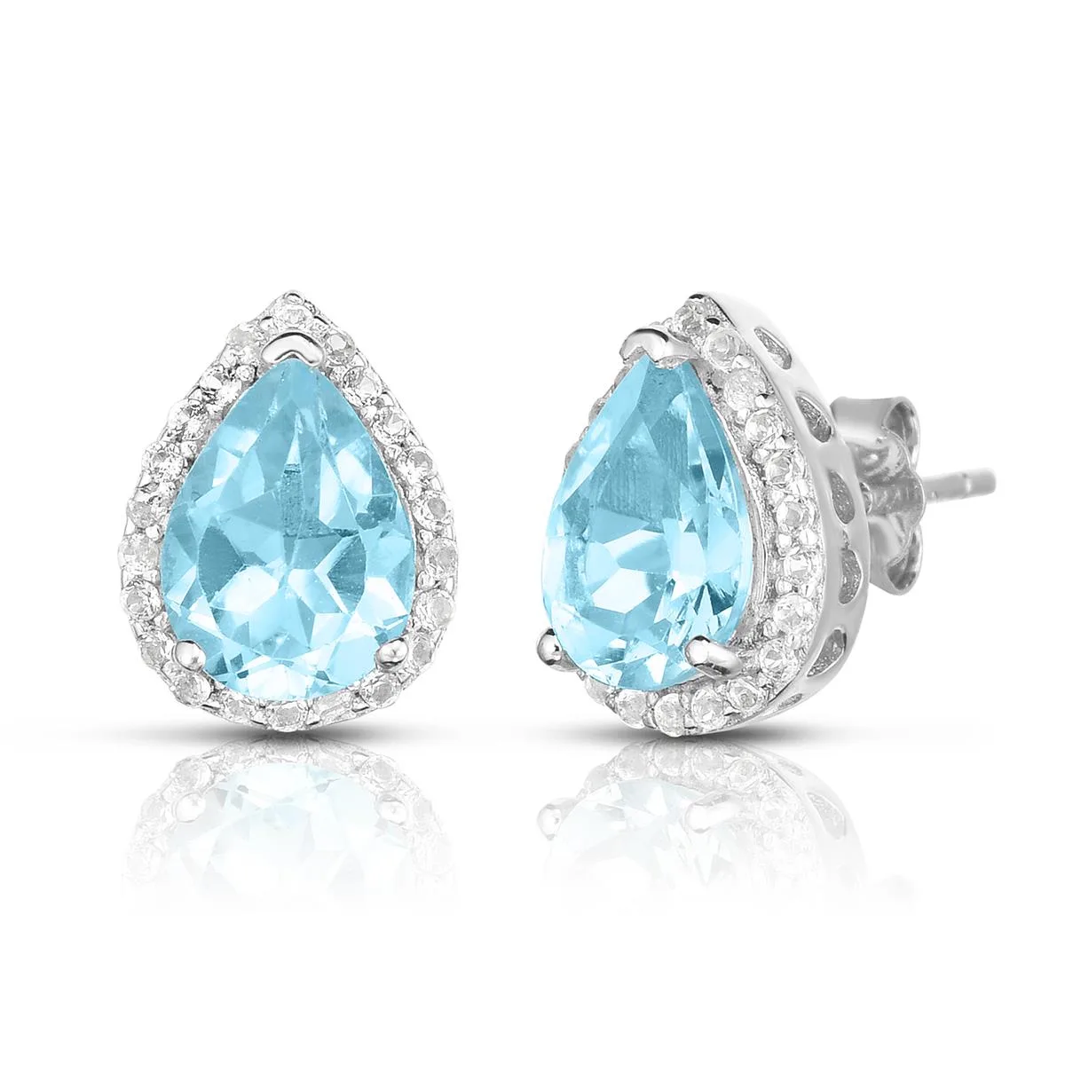Jilco Inc Blue Topaz Earrings - Pear Shaped
