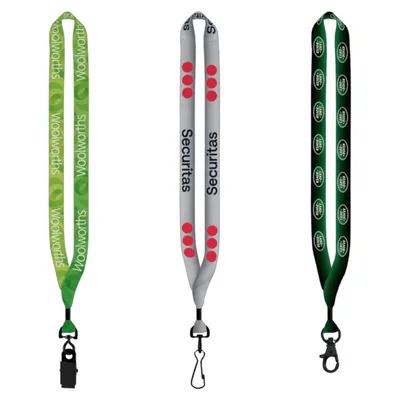 3/4" rPET Dye-Sublimated Lanyard w/ Metal Crimp & Metal Split-Ring