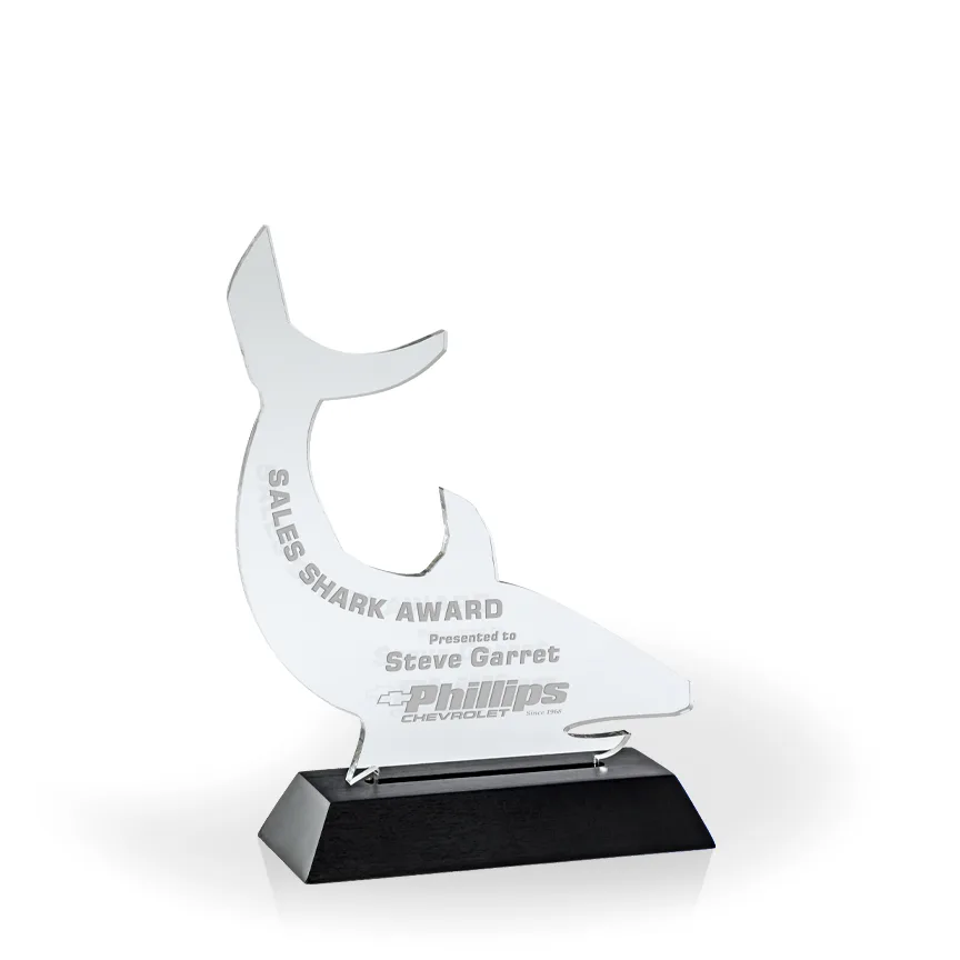 Sales Shark Award with Black Wood Base - Engraved