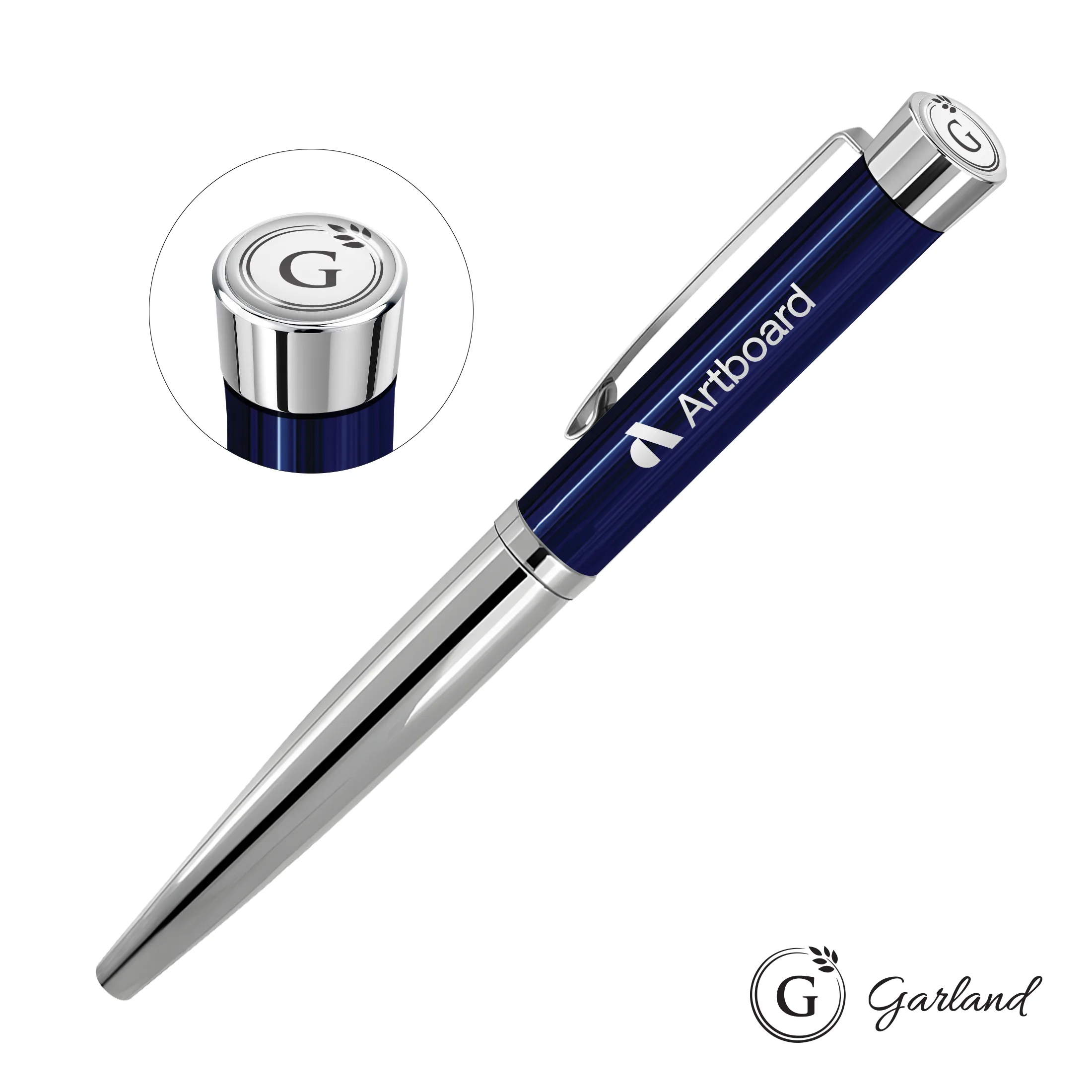 Standard, Felt Tip, Chrome, Navy Blue / Chrome