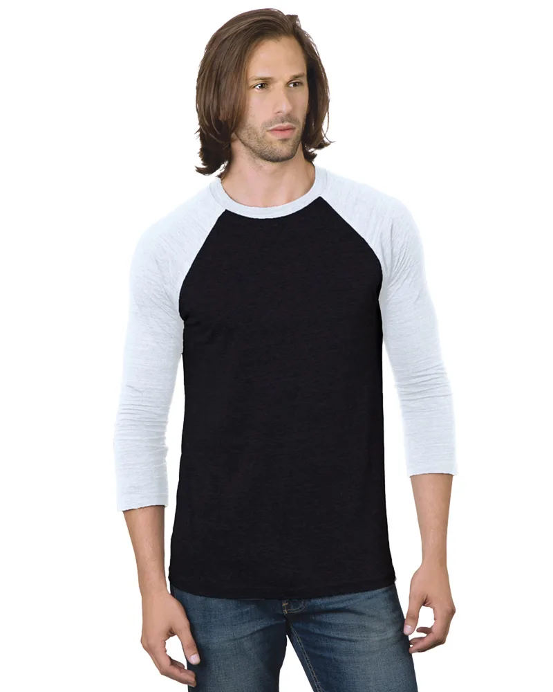 BAYSIDE Unisex Three-Quarter Sleeve Raglan T-Shirt view 5
