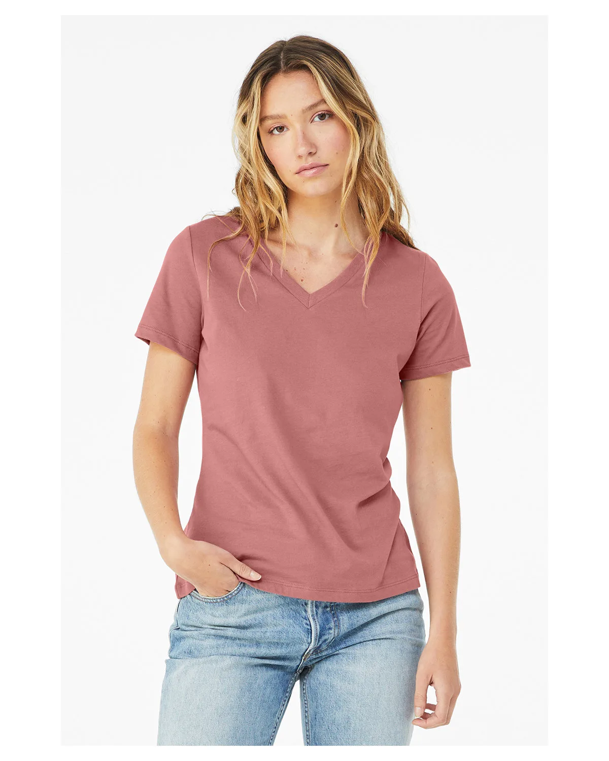 BELLA+CANVAS Ladies' Relaxed Jersey V-Neck T-Shirt view 7
