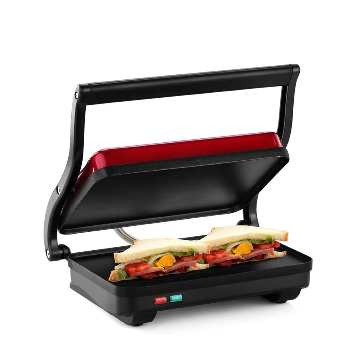 Holstein Housewares 2 Slice Griddle - Black/Red