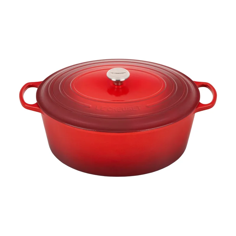 Le Creuset 15.5Qt Signature Cast Iron Oval Dutch Oven Cerise