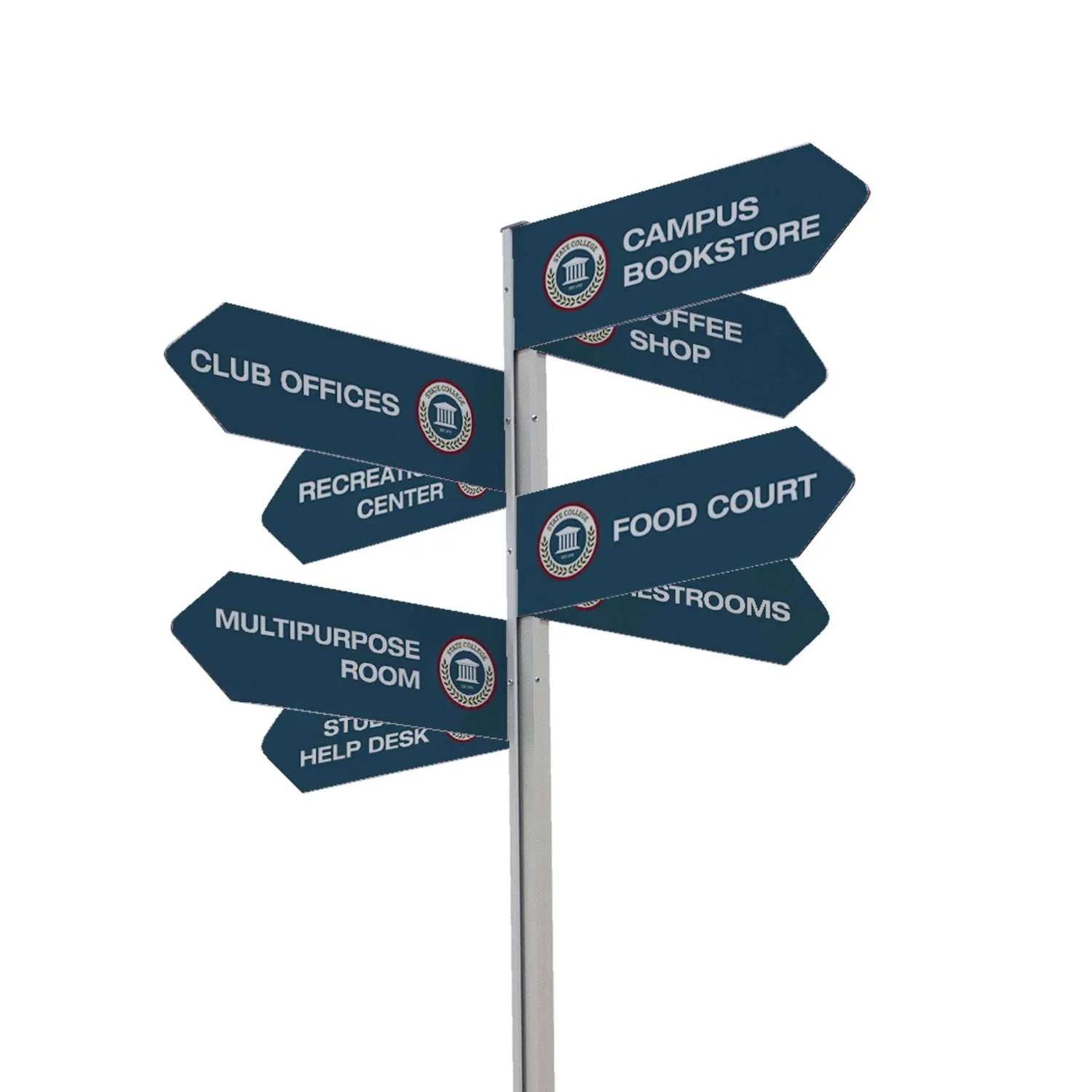 Wayfinding Arrow Sign Post Kit (with Eight Signs) view 7