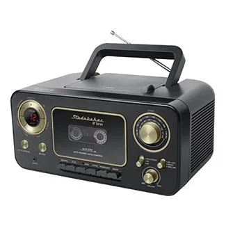 Studebaker Portable Bluetooth Stereo Cd Player, Am/Fm Radio And Cassette Recorder