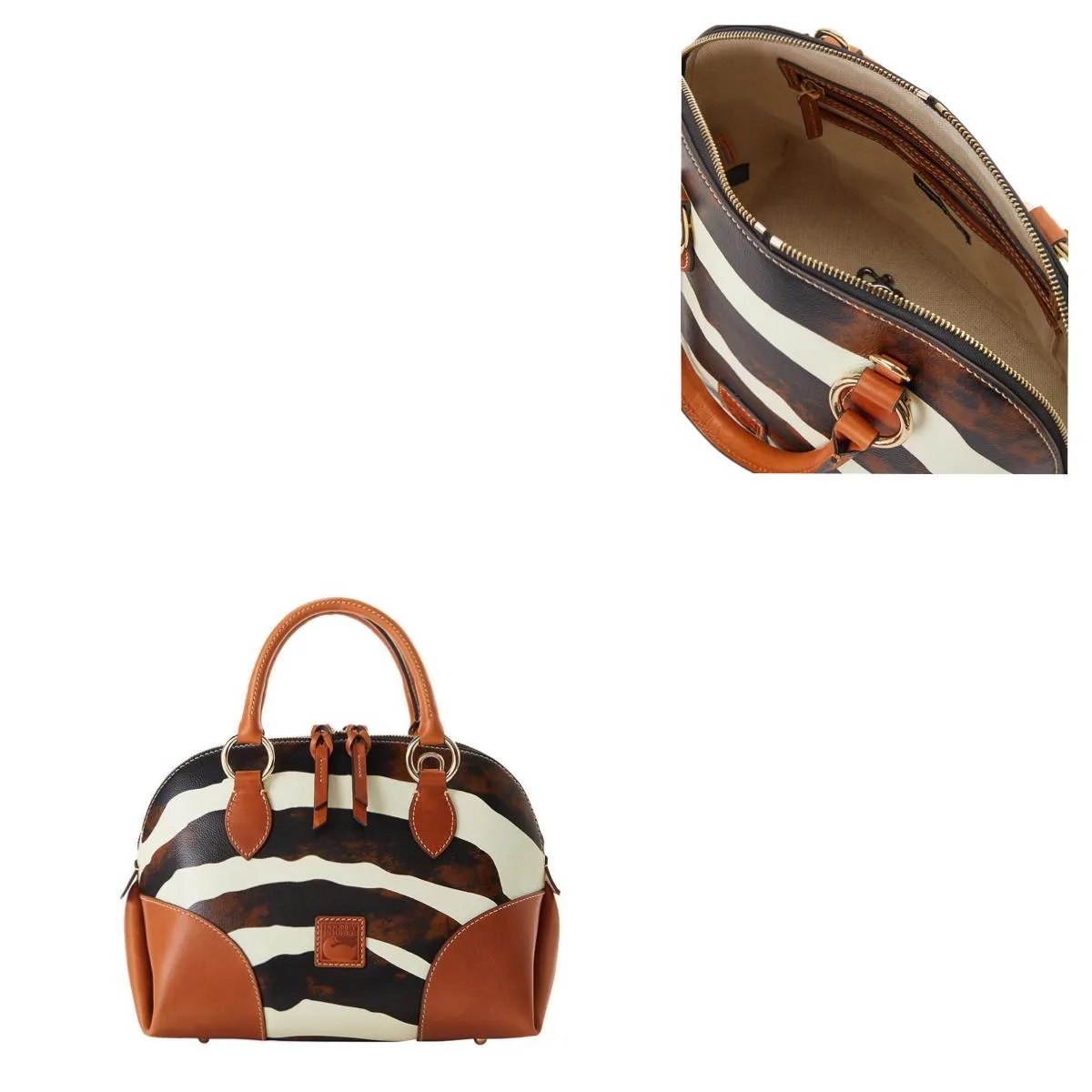 Dooney & Bourke Zebra Leather Domed Satchel
