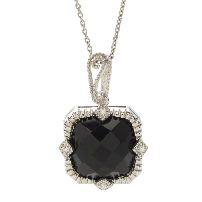 Jilco Inc Onyx And Diamond Necklace