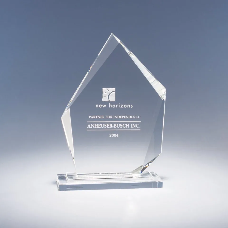 6.5" Crystal Summit Award w/Glass Base